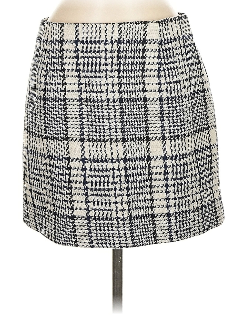 H&M Black & Cream Plaid Mini Skirt